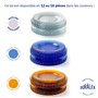 Duralex® - Service de 18 Assiettes Ondulées Le Picardie® - Plate 23cm, Creuse 23cm, Dessert 20,5cm - Verre Bleu Marine Ultra Rés