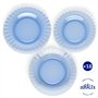 Duralex® - Service de 18 Assiettes Ondulées Le Picardie® - Plate 23cm, Creuse 23cm, Dessert 20,5cm - Verre Bleu Marine Ultra Rés