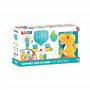 LUDI - Coffret de Bain Dino - 1 Circuit d’Eau à Construire, 1 Grand Dinosaure, 1 Bébé Dino Aspergeur - Jouet de Bain pour Bébé à