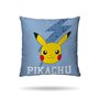 Sahinler Parure De Lit Pikachu Réversible Enfant - Housse De Couette 140x200 cm + Taie d'oreiller 63x63 cm - Bleu - 100% Coton N