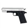 CyberGun Pistolet à Billes Airsoft- Colt 1911 hpa Bicolor modèle à Ressort(Spring)-Couleur:Noir/Argent-Culasse métal-Puissance 0
