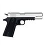 CyberGun Pistolet à Billes Airsoft- Colt 1911 hpa Bicolor modèle à Ressort(Spring)-Couleur:Noir/Argent-Culasse métal-Puissance 0