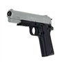 CyberGun Pistolet à Billes Airsoft- Colt 1911 hpa Bicolor modèle à Ressort(Spring)-Couleur:Noir/Argent-Culasse métal-Puissance 0