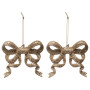 FEERIC LIGHTS & CHRISTMAS 2 Suspensions pour Sapin nœuds dorés 9 cm