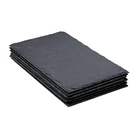 SG Secret de Gourmet Lot de 6 assiettes en ardoise 18 x 30 cm