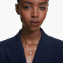 Swarovski Dextera Collier avec pendentif rond en forme de sphère plaqué rhodium pour femme Blanc, 38-45 cm Length, Cristal, Cris