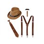 LP Divertissements Lot de 12 - Set Accessoires 'années folles' Borsalino Brun Adulte 5pcs
