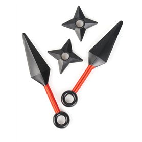 DEGUISE TOI - Kit Accessoires de Ninja - 2 étoiles Ninja - 2 Kunai - Taille Unique - Argenté/Gris - Accessoires pour déguisement