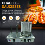 L2G -Chauffe-Saucisse Électrique - Machine à Hot Dog en Inox - Bocal Avec Grille Intérieure Inox Ø20 cm - 3 Plots Chauffants pou