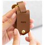 Porte Clé En Cuir Personnalisé avec Texte Gravé et Deux Photos Sublimées