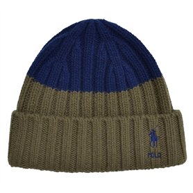 Ralph Lauren Bonnet tricoté bleu vert taille unique