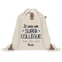 Planetee Sac à dos avec pochette Kenzo Super Collègue | Sac de Sport et Gym avec cordelettes en Toile | Idée Cadeau Collègue Noë