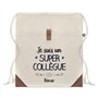 Planetee Sac à dos avec pochette Kenzo Super Collègue | Sac de Sport et Gym avec cordelettes en Toile | Idée Cadeau Collègue Noë