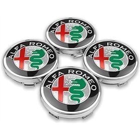 lvjiena 4 pièces Cache Moyeu pour Alfa Romeo Giulietta Spider GT Giulia Mito 147 156 159 60mm