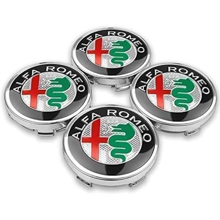 lvjiena 4 pièces Cache Moyeu pour Alfa Romeo Giulietta Spider GT Giulia Mito 147 156 159 60mm