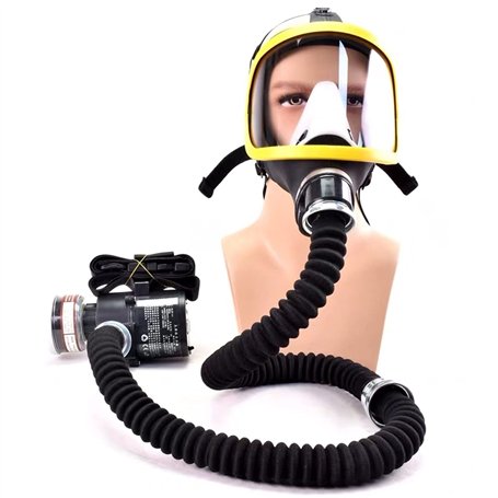 1 ensemble électrique alimenté en air alimenté masque à gaz facial complet système de respirateur à débit constant dispositif tu
