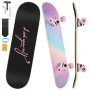 ILAHUI Skateboard Ado Fille Enfant Adulte débutants- 7 Couches en Bois d'Erable Plateau 80 x 20cm Apporter Sac Skateboard - Poud