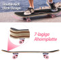 ILAHUI Skateboard Ado Fille Enfant Adulte débutants- 7 Couches en Bois d'Erable Plateau 80 x 20cm Apporter Sac Skateboard - Poud