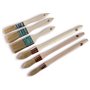 Lot de 6 pinceaux | 3 pinceaux à rechampir soie n°3/0 - n° 0 - n° 2 | 3 pinceaux à vernir série épaisse largeur 20-30-40 mm | Ém
