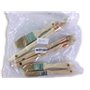 Lot de 6 pinceaux | 3 pinceaux à rechampir soie n°3/0 - n° 0 - n° 2 | 3 pinceaux à vernir série épaisse largeur 20-30-40 mm | Ém