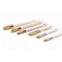 Lot de 6 pinceaux | 3 pinceaux à rechampir soie n°3/0 - n° 0 - n° 2 | 3 pinceaux à vernir série épaisse largeur 20-30-40 mm | Ém