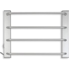 Fishtec - Sèche Serviette Electrique Mural 60W - sans Thermostat - Porte Serviette Salle de Bain Etendoir Chauffant 4 Barres - 5