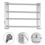 Fishtec - Sèche Serviette Electrique Mural 60W - sans Thermostat - Porte Serviette Salle de Bain Etendoir Chauffant 4 Barres - 5