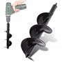 Tarière pour Perceuse Jardin Ø 90 mm - Foret Perceuse Ø embout 8 mm - Longueur Mèche 25 cm - Foret en Acier pour Creuser Rapidem
