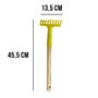 râteau à olives 9 dents avec manche en bois 40 cm - Jaune