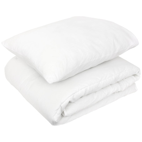 Linnea Pack Premium Couette Hiver 120x150 garnissage 100% Polyester 300 g/m2 et Oreiller 40x60 cm Gavroche Blanc