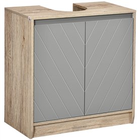 HOMCOM Meuble Salle de Bain sous Lavabo - Meuble sous-Vasque - Placard 2 Portes avec étagère - dim. 60L x 30l x 59