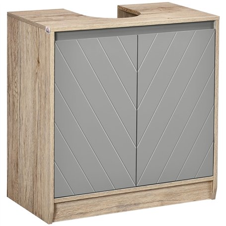 HOMCOM Meuble Salle de Bain sous Lavabo - Meuble sous-Vasque - Placard 2 Portes avec étagère - dim. 60L x 30l x 59