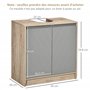 HOMCOM Meuble Salle de Bain sous Lavabo - Meuble sous-Vasque - Placard 2 Portes avec étagère - dim. 60L x 30l x 59,8H cm - Panne