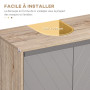 HOMCOM Meuble Salle de Bain sous Lavabo - Meuble sous-Vasque - Placard 2 Portes avec étagère - dim. 60L x 30l x 59,8H cm - Panne