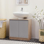 HOMCOM Meuble Salle de Bain sous Lavabo - Meuble sous-Vasque - Placard 2 Portes avec étagère - dim. 60L x 30l x 59,8H cm - Panne