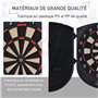 HOMCOM Cible Jeu de fléchettes électronique refermable 26 Jeux jusqu'à 8 Joueurs Affichage LCD Haut-Parleur Noir