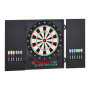 HOMCOM Cible Jeu de fléchettes électronique refermable 27 Jeux 202 Variations jusqu'à 8 Joueurs Affichage LED Haut-Parleur Noir