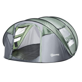 Outsunny Tente de Camping 4-5 Personnes Montage instantanée Pop-up 2 Portes enroulables 4 fenêtres dim. 2