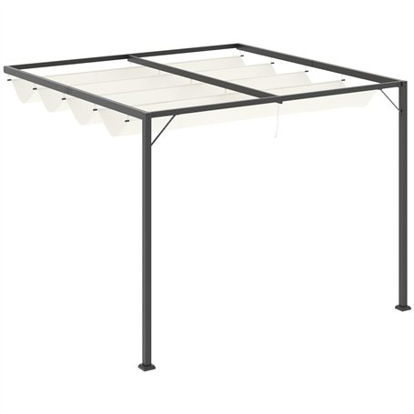 Outsunny Pergola adossable Retractable dim. 3L x 3l x 2