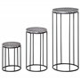 Outsunny Support Pots de Fleurs 3 pièces - Lot de 3 étagères à Fleurs - Portes Plantes empilables - métal époxy Plateaux Aspect