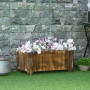 Outsunny Jardinière sur Pied bac à Fleurs dim. 70L x 35l x 30H cm piètement Demi rondin Corps Aspect Lattes Bois Sapin traité ca