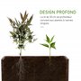 Outsunny Jardinière sur Pied bac à Fleurs dim. 70L x 35l x 30H cm piètement Demi rondin Corps Aspect Lattes Bois Sapin traité ca