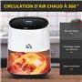 HOMCOM Friteuse sans huile à air chaud 1300 W 2,5 L avec affichage numérique, 7 programmes, température réglable, minuterie et p