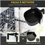 HOMCOM Friteuse sans huile à air chaud 1300 W 2,5 L avec affichage numérique, 7 programmes, température réglable, minuterie et p