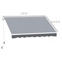 Outsunny Store banne Manuel rétractable dim. 2,5L x 2l (avancée) m Inclinaison réglable Store banne alu. Polyester imperméabilis