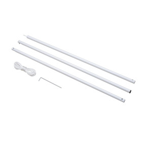 Outsunny Mât de Fixation pour Voile d'ombrage Tige pour Voile d'ombrage 3 Sections Amovibles Hauteur réglable