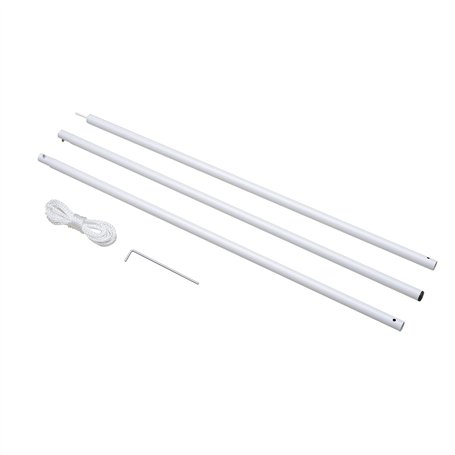 Outsunny Mât de Fixation pour Voile d'ombrage Tige pour Voile d'ombrage 3 Sections Amovibles Hauteur réglable