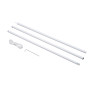 Outsunny Mât de Fixation pour Voile d'ombrage Tige pour Voile d'ombrage 3 Sections Amovibles Hauteur réglable