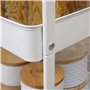 HOMCOM Desserte de Cuisine Chariot de Service 2 étagères tiroir Plateau Aspect Bois Clair Acier PP Blanc
