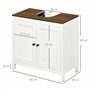 kleankin Meuble sous lavabo Salle de Bain Meuble sous évier - Placard 2 Portes avec étagère - 60 x 30 x 60 cm - Blanc et Aspect 